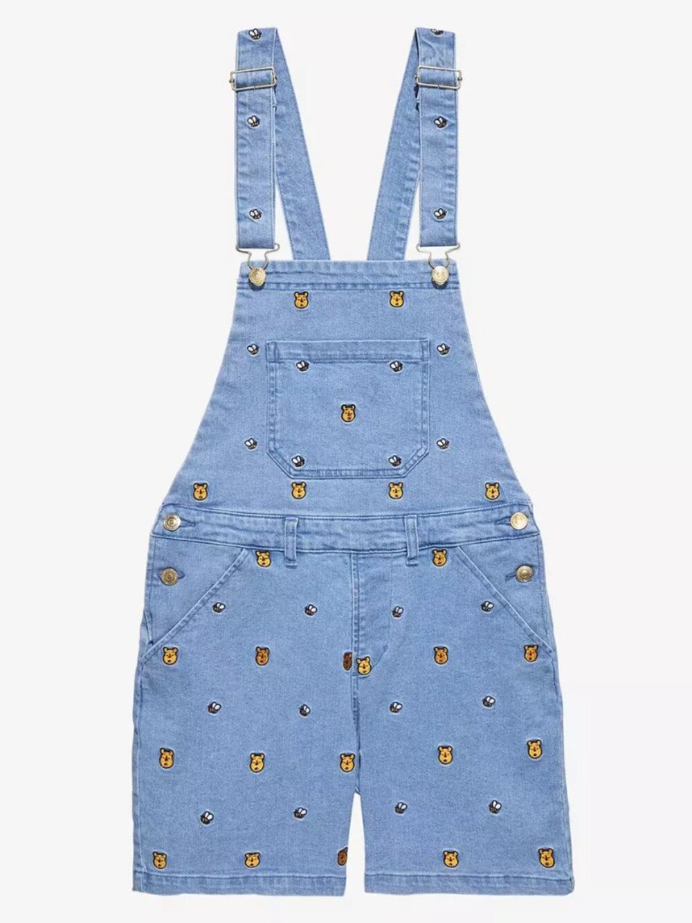 Cakeworthy Disney Winnie the Pooh Icons Embroidered Denim Overalls Size XL NWT
